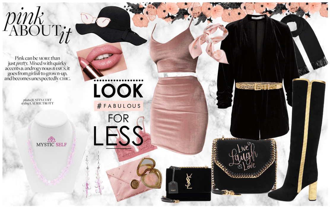 black and gold pink outfit