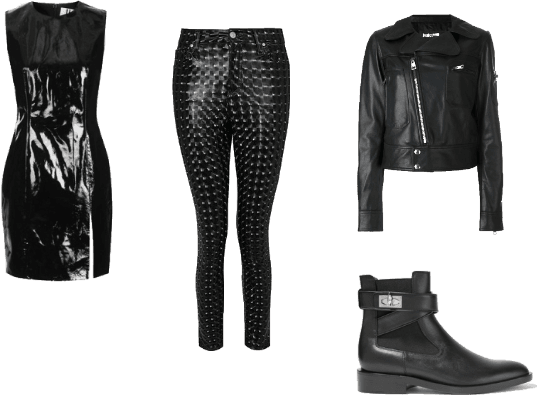 black patent leather look