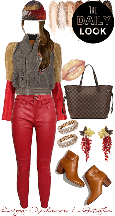 Faux Fur & Red Leather