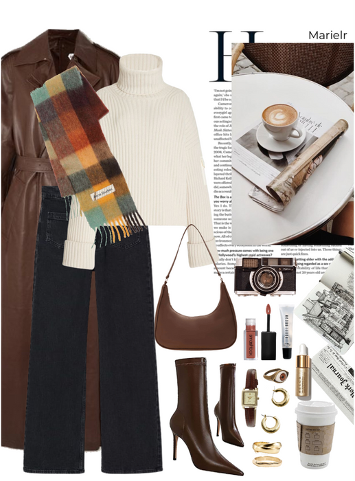 brown coat outfit