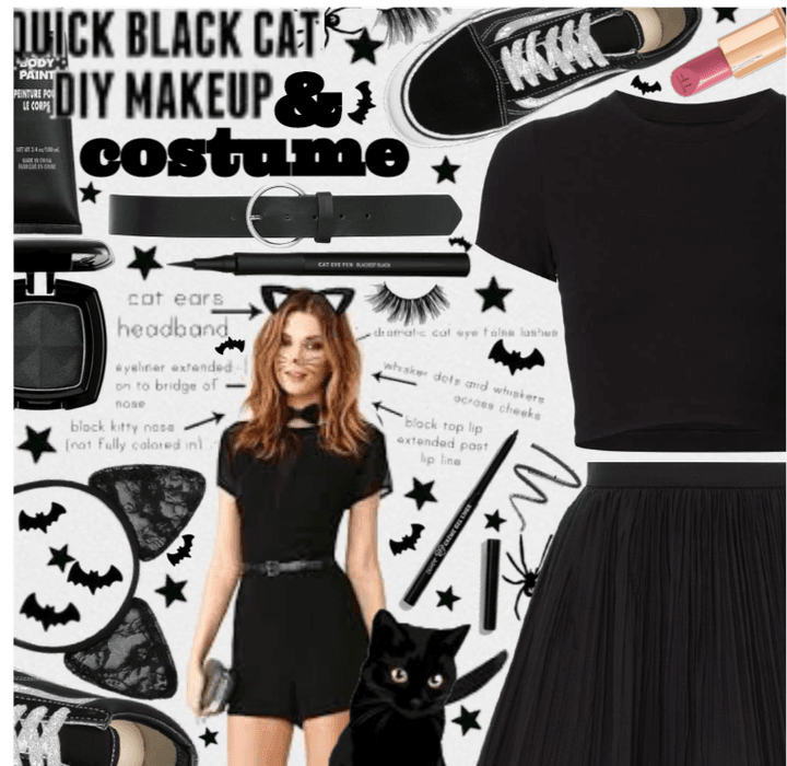 Spooky black cat