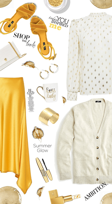 Summer Gold Satin Skirt