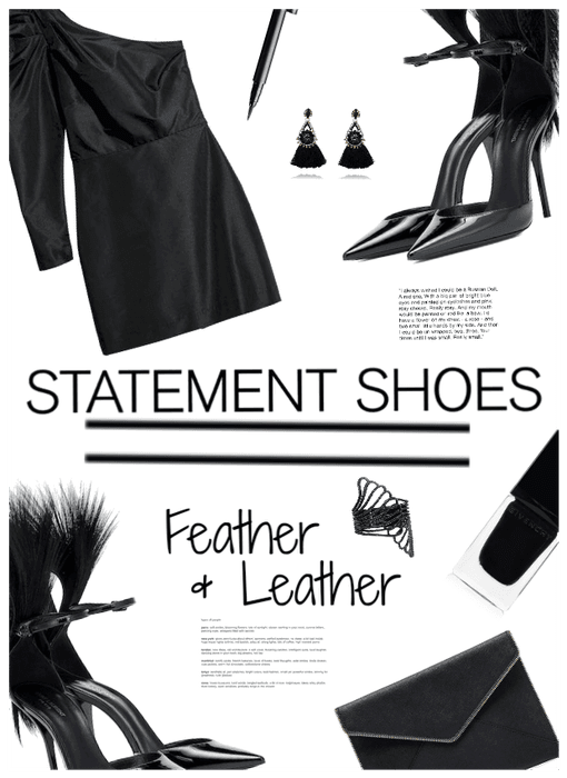 Staement Piece-Shoes  Feather & Leather