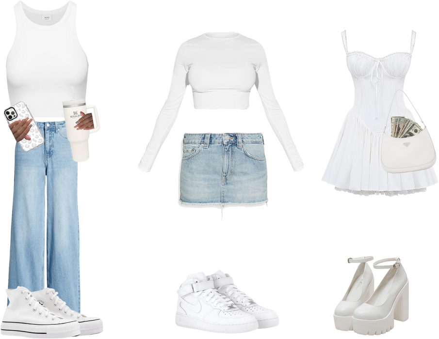 white clothes / shoes