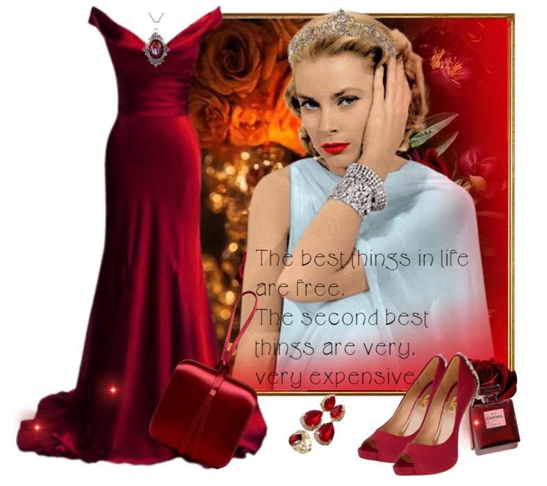 Red evening gown