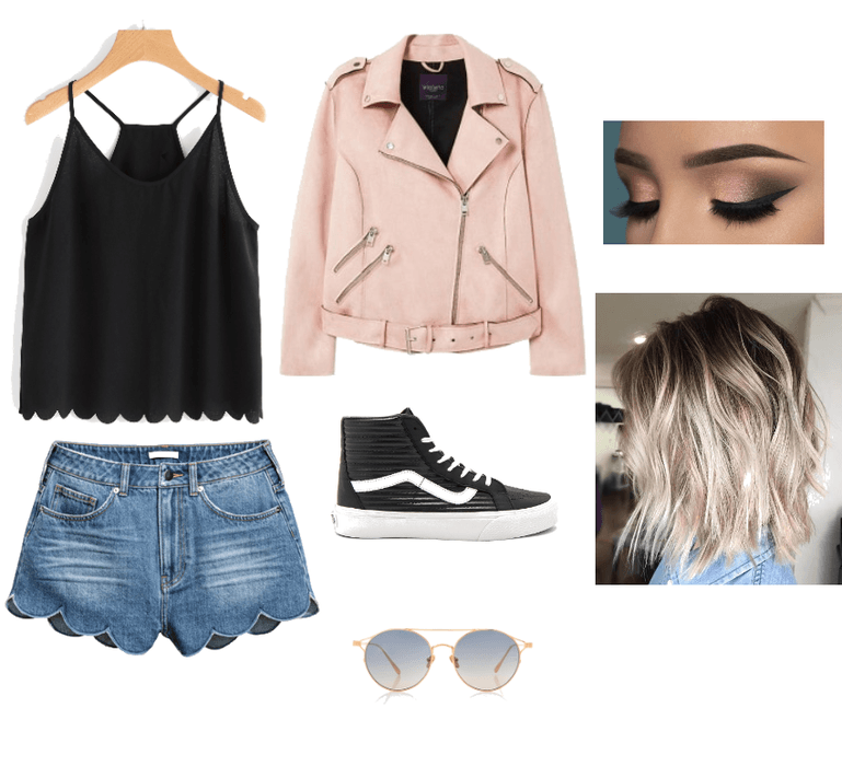 Casual-Pink Punk Outfit