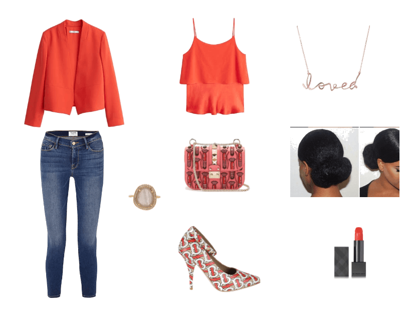 Coral tribute in this perfectly mixed outfit!