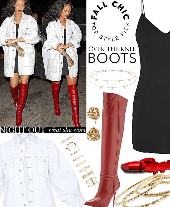 Rihanna over the knee boots