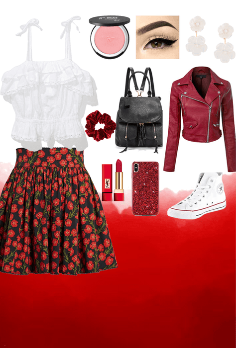 Red & White Floral