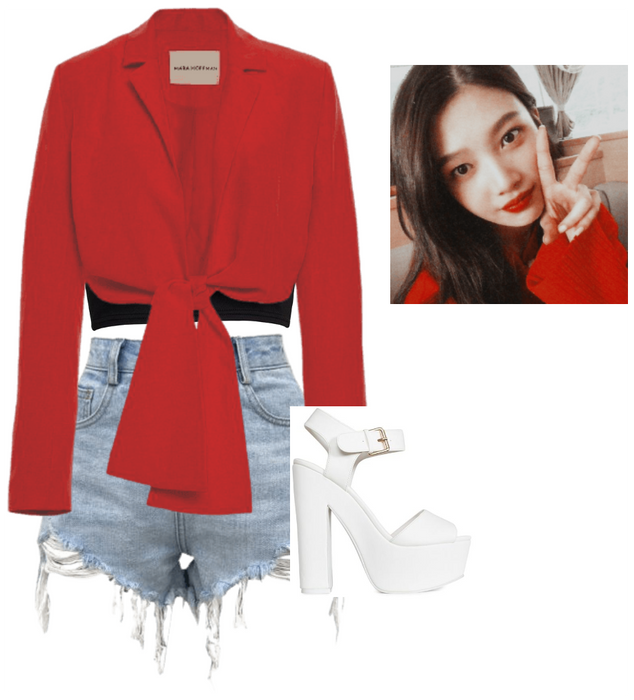 Joy- red velvet outfit