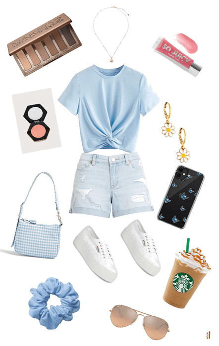 light blue casual outfit
