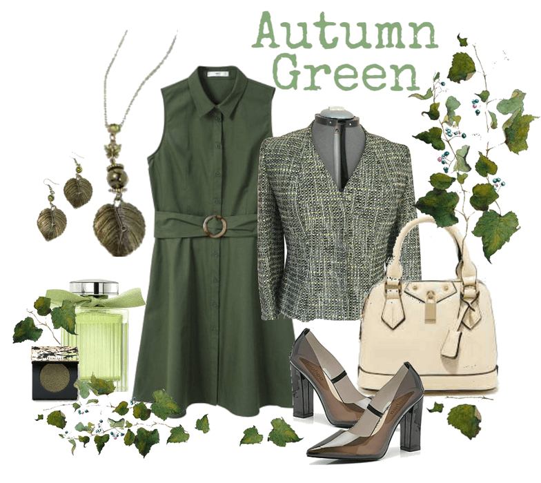 Autumn Green Dress and Jacket