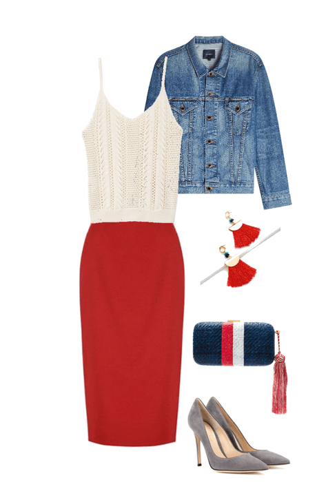Red pencil skirt - Variant 1