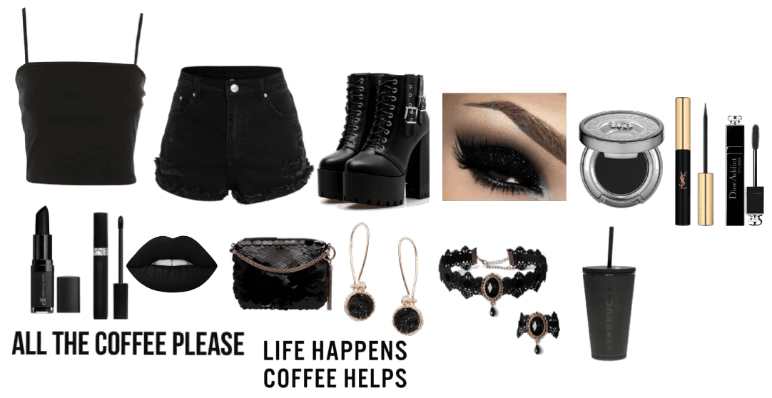 Goth All Black Outfit Look