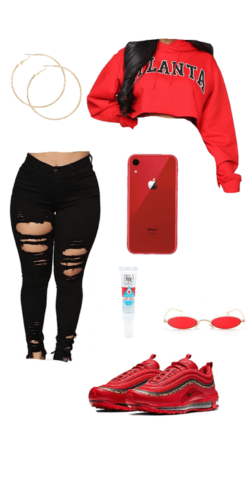 Red Leopard Air Max 97 polyvore outfit 
