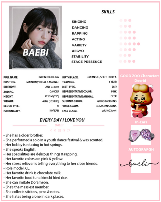 GOOD DAY (굿데이) [BAEBI] Profile 2024