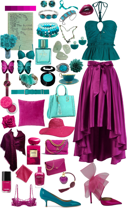 turquoise and magenta