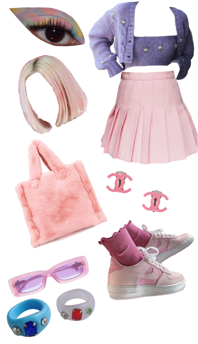 Pastel pink and purple