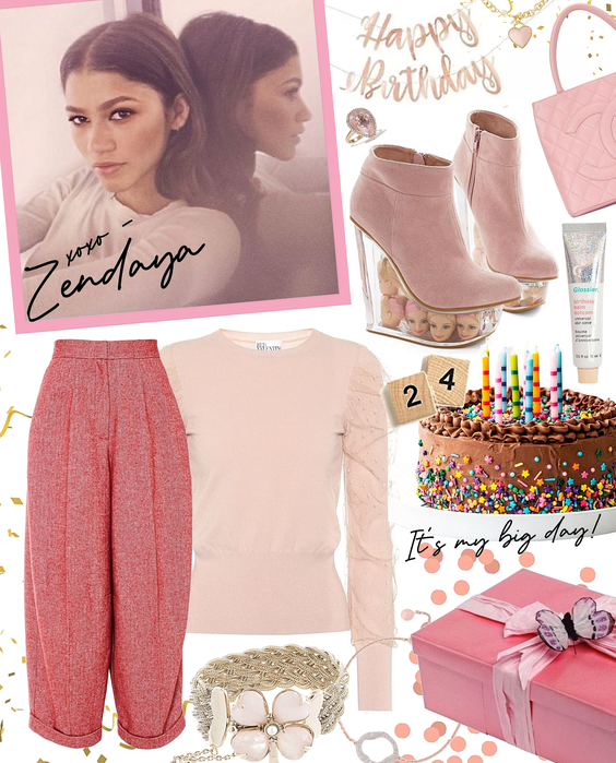 birthday in pink | zendaya