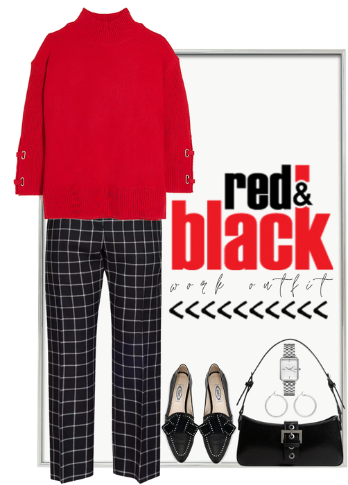 Red & Black Work Outfit