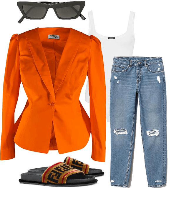 Tangerine Lulu Blazer Outfit