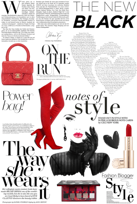 Fashionable Magazine Page Red Beauty