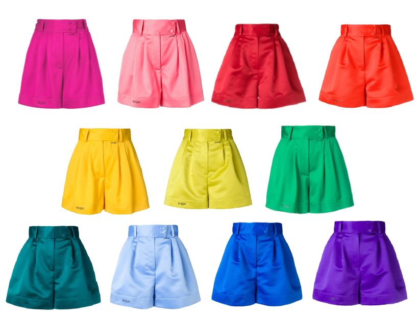 a rainbow of styland shorts