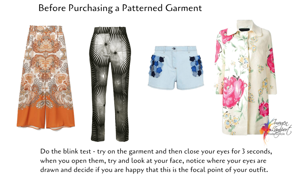 Before purchasing a patterned garment