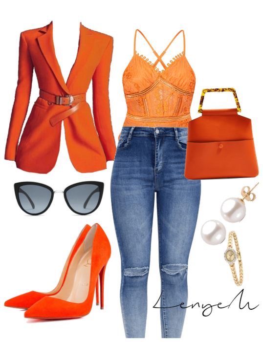 Orange and  jeans