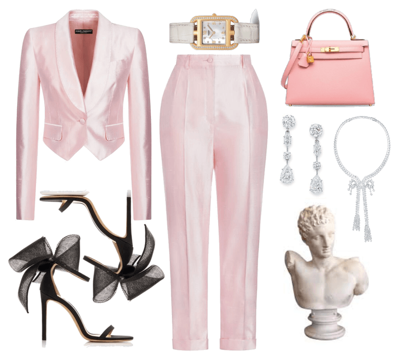 baby pink coctail outfit
