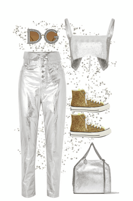 VMA Statement Pants in Silver and Gold