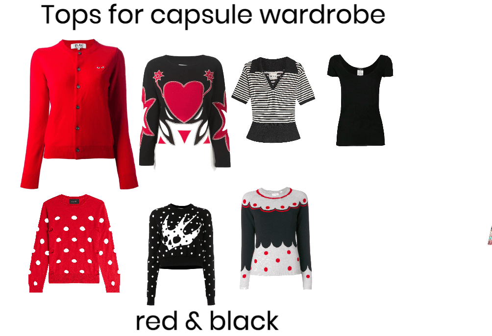 Red & Black Capsule Wardrobe - tops