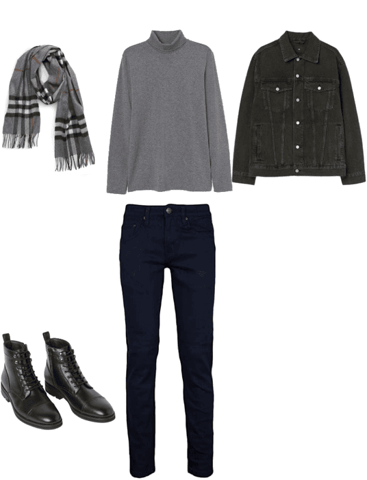 BLACK AND GREY OUTFIT FOR MEN