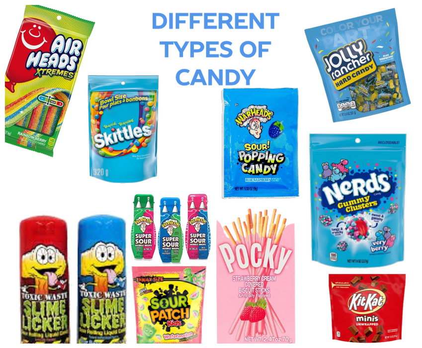 different types of candy