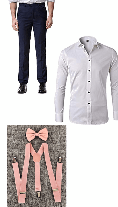 Blush and Navy Men’s Wedding Outfit