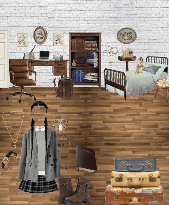 Dark Academia Room and Outfit