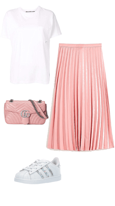 Pink pleated