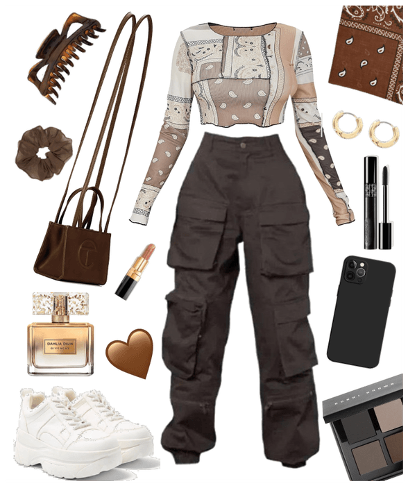 Brown Bandanna Outfit