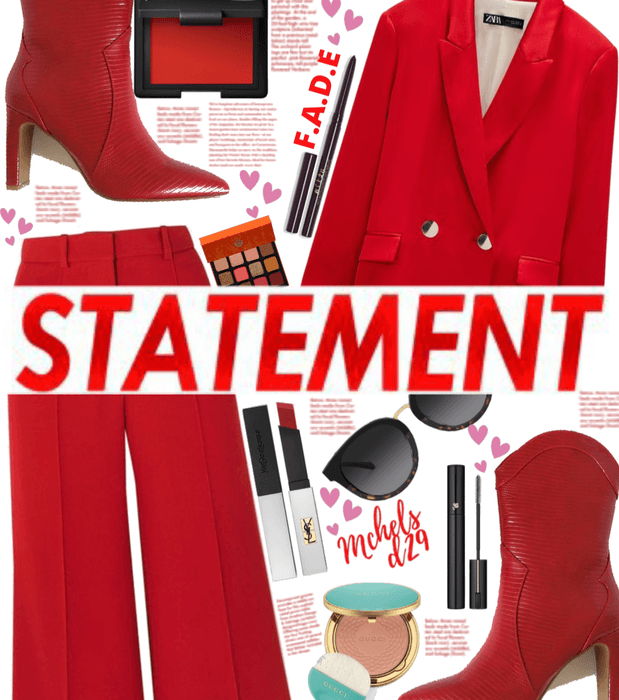 Red Statement Trousers