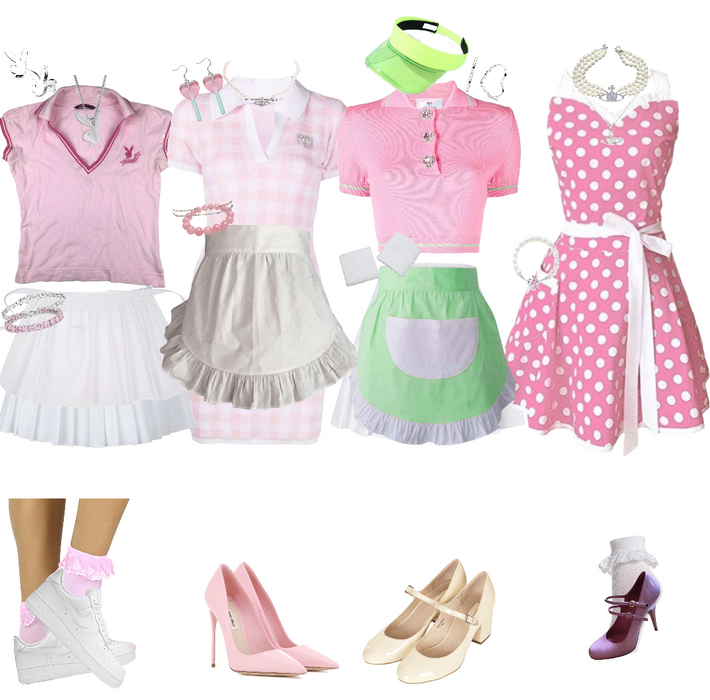 retro waitress inspired outfits