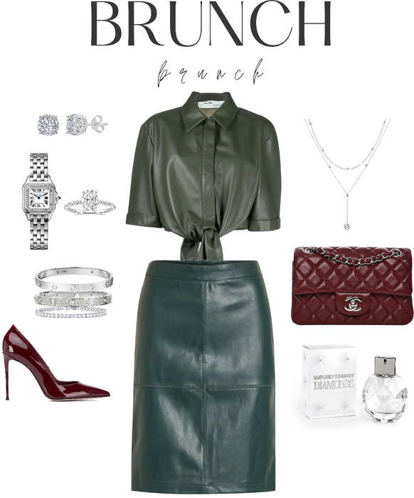 Green and Burgundy - Brunch Outfit