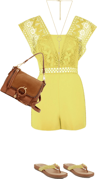 Yellow Lace Playsuit