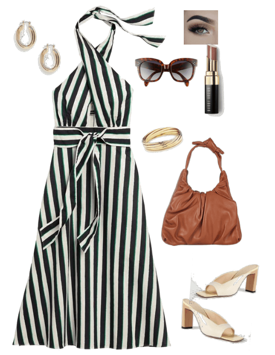 Striped halter dress