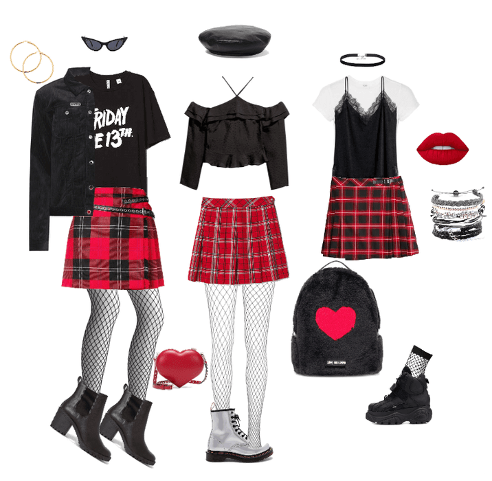 Different ways to style a plaid skirt
