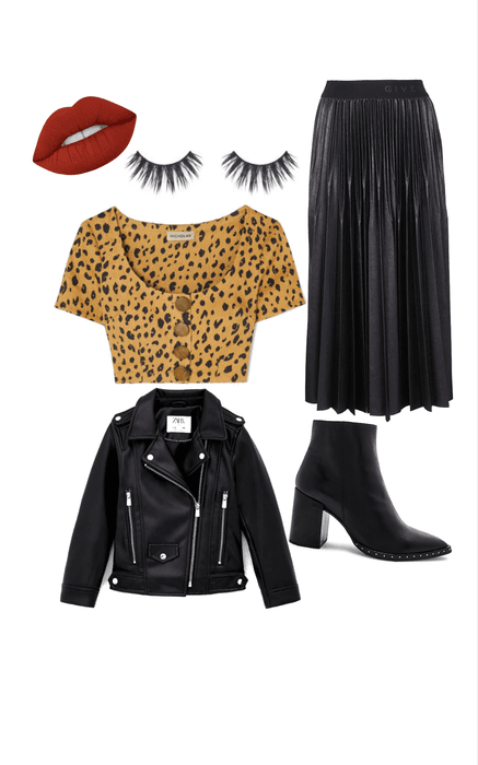 leopard print and leather