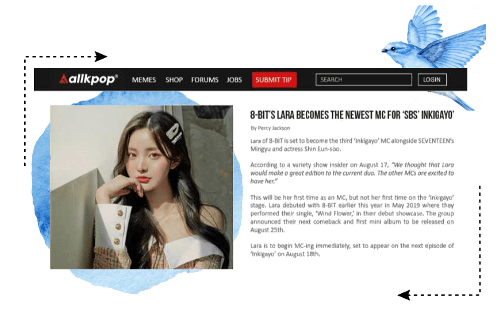 ⟪8-BIT⟫ Lara 'Inkigayo' MC Announcement