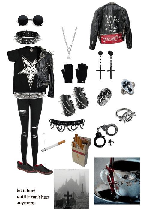 Edgy gothic teen