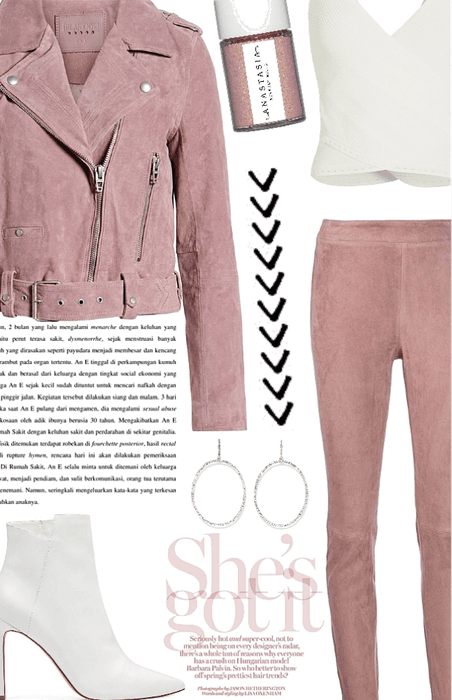 pink velvet leather