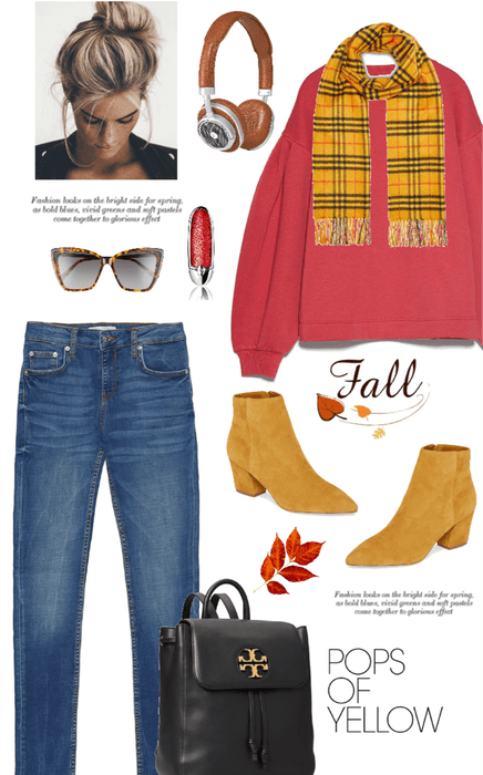 my fall prediction : pops of yellow & red sweater