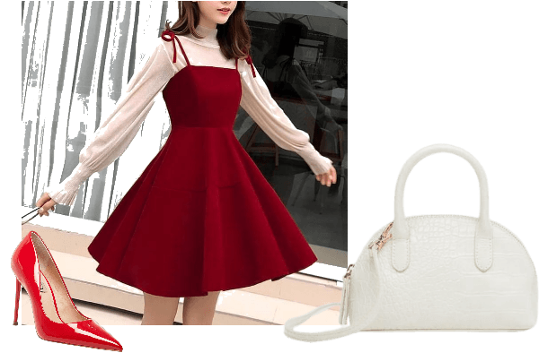 party dress simple red